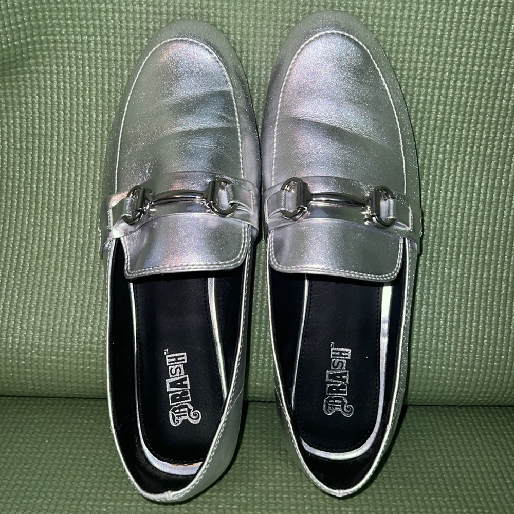 Worn Once! Like New Brash Silver Loafer from Payless With Buckle.